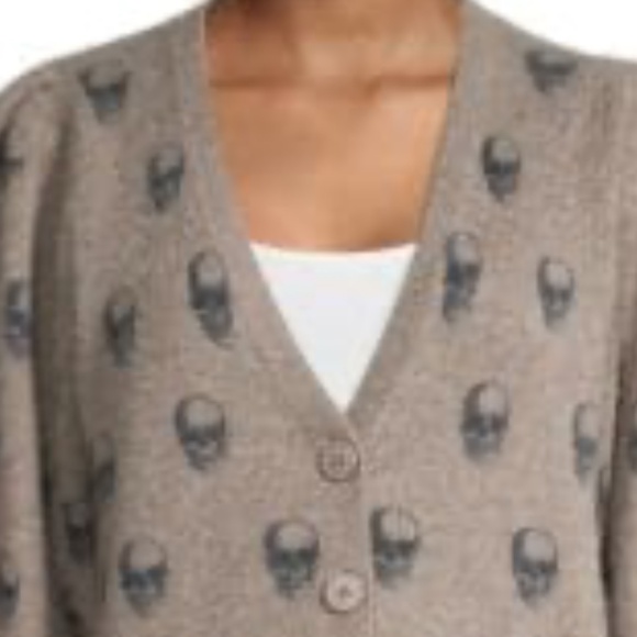 LAST CALL!!! 360 Cashmere Skull Cashmere Cardigan Womens L  NWOT - Picture 4 of 8